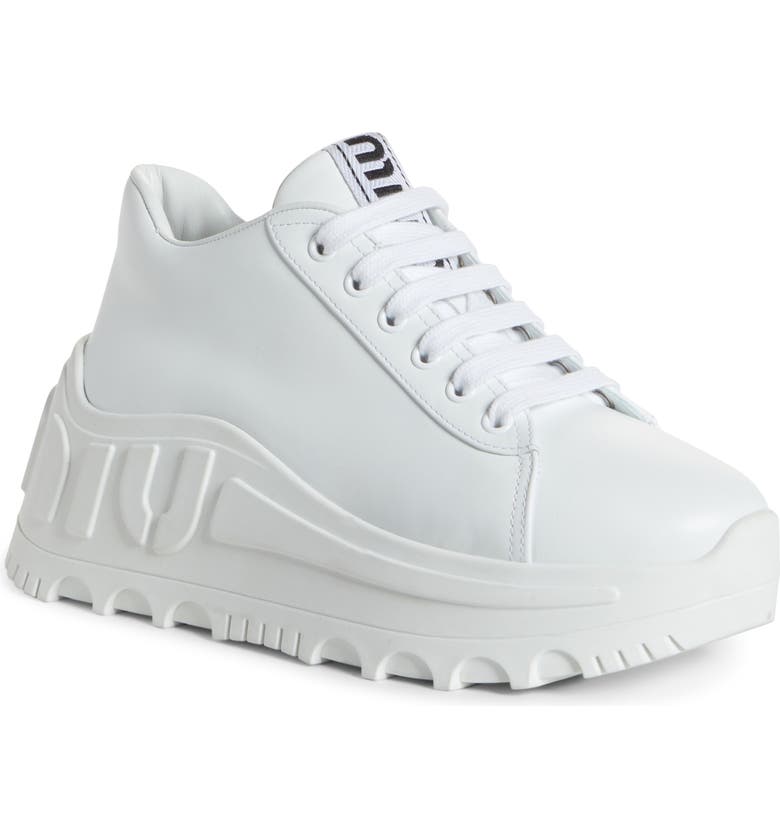 Miu Miu Logo Platform Wedge Sneaker (Women) | Nordstrom