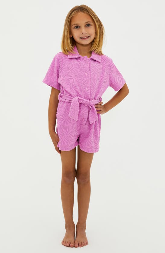 Shop Beach Riot Kids' Little Gia Terry Cloth Romper In Shell Pink