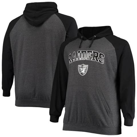 Men's Fanatics Branded Heather Gray Las Vegas Raiders Primary Logo Long Sleeve Hoodie T-Shirt