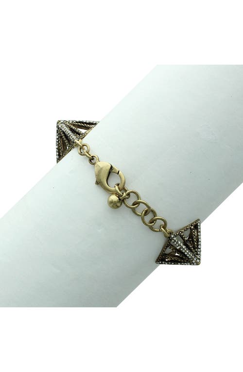 Shop Olivia Welles Ava Pyramid Bracelet In Gold/clear