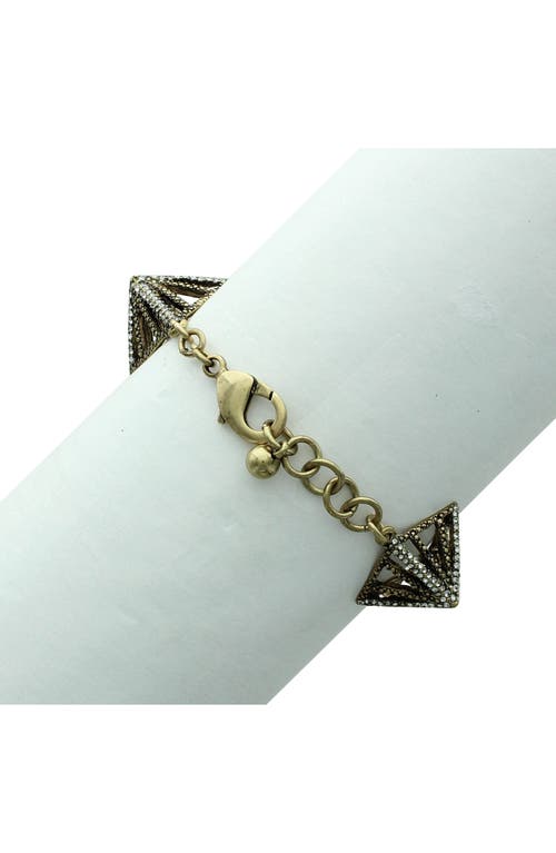 Olivia Welles Ava Pyramid Bracelet In Gold/clear
