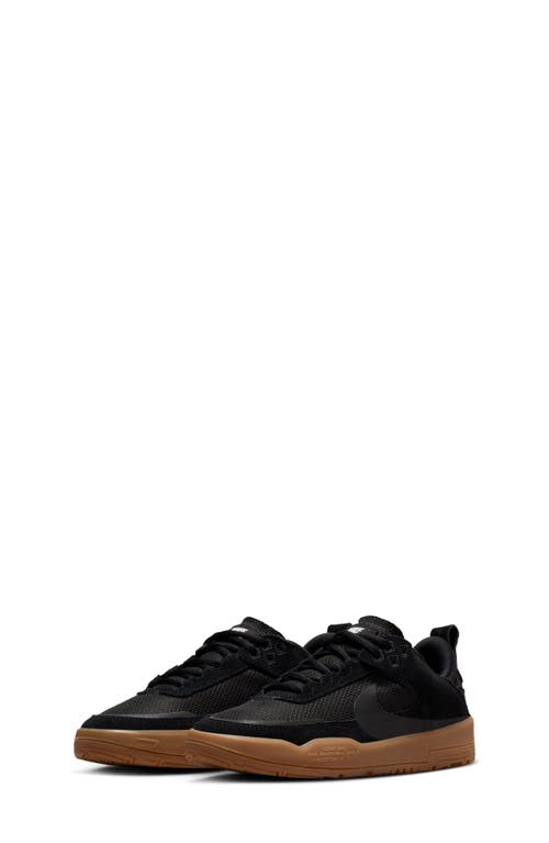Nike Kids' Sb Day One Skate Sneaker In Black/ Black/ Gum Brown/ White