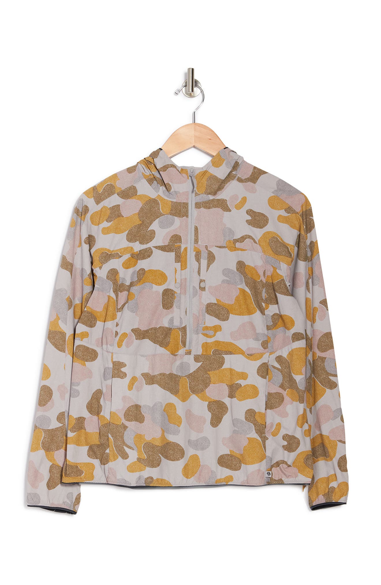 Mountain Hardwear Echo Lake Half Zip Hooded Jacket In Light Dunes