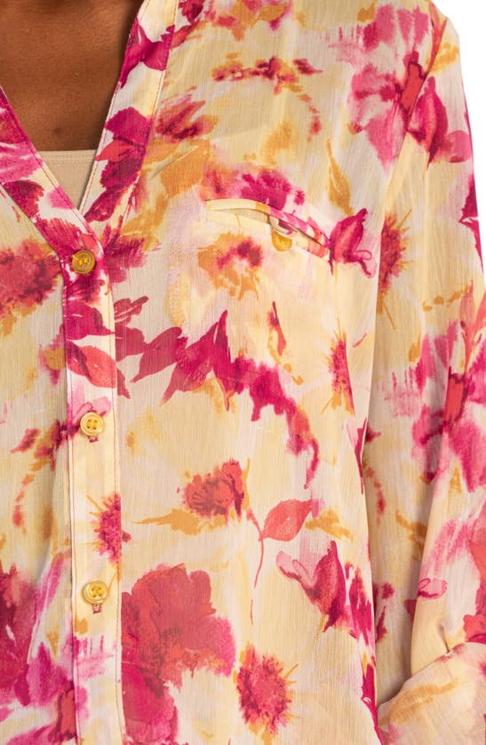 Shop Kut From The Kloth Jasmine Chiffon Button-up Shirt In Girona-bright Lilac