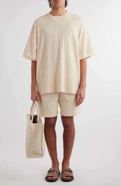 Shop Givenchy Oversize 4g Jacquard Terry Cloth T-shirt In Ivory