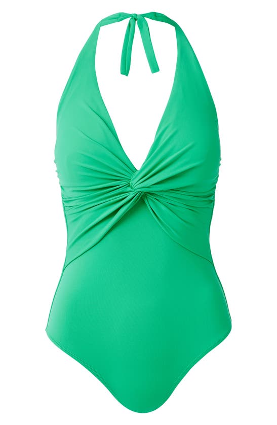 Shop Melissa Odabash Zanzibar Knotted One-piece Swimsuit In Green