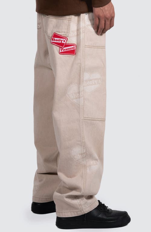 Shop Pleasures X Shorty's Heart Ultra Loose Fit Work Pants In Beige