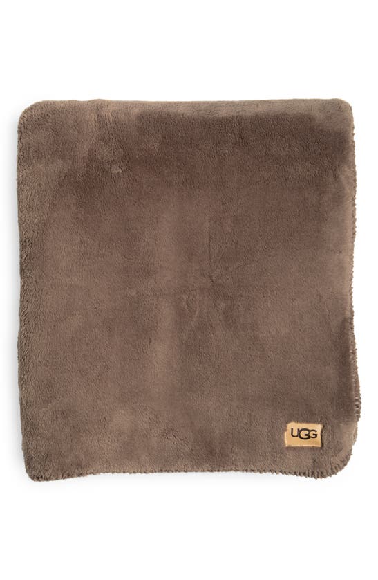Shop Ugg Whitecap Plush Flannel Throw Blanket In Light Fawn