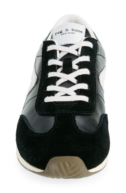 Rag & Bone Retro Slim Mixed Leather Sneakers In Black