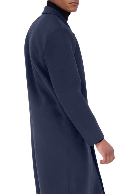 Shop Bugatchi Wool Blend Coat In Navy