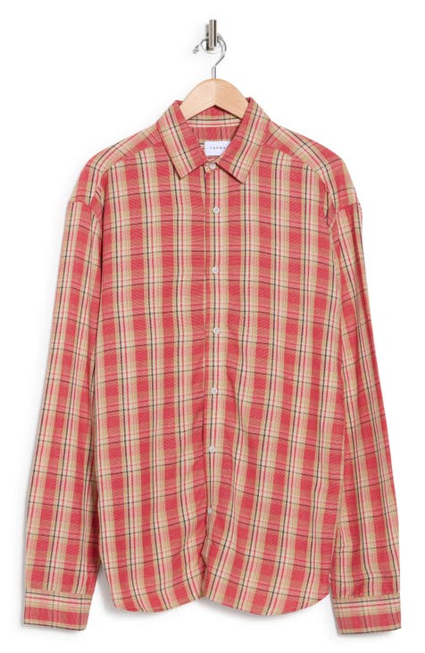 Relaxed Fit Plaid Button-Up Shirt