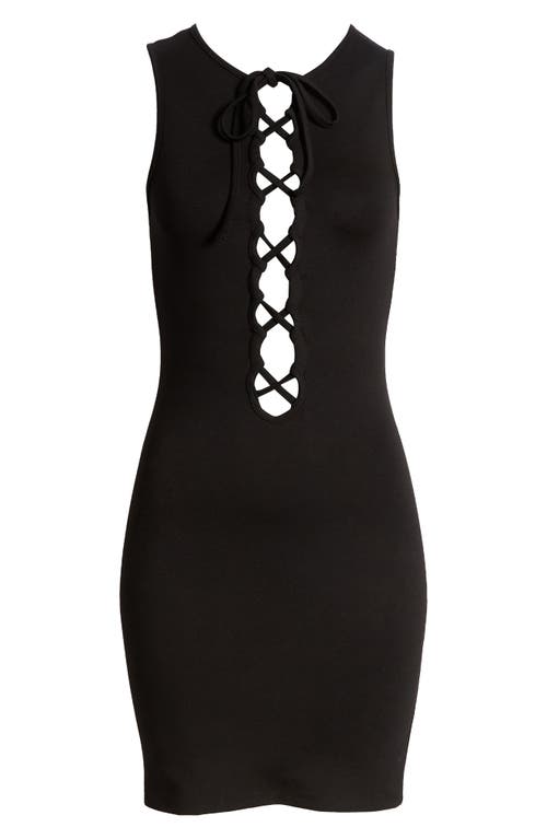 Shop Nasty Gal Lace-up Body-con Dress In Black