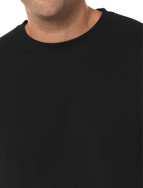 Harbor Bay By Dxl Moisture-wicking Long-sleeve T-shirt In Black