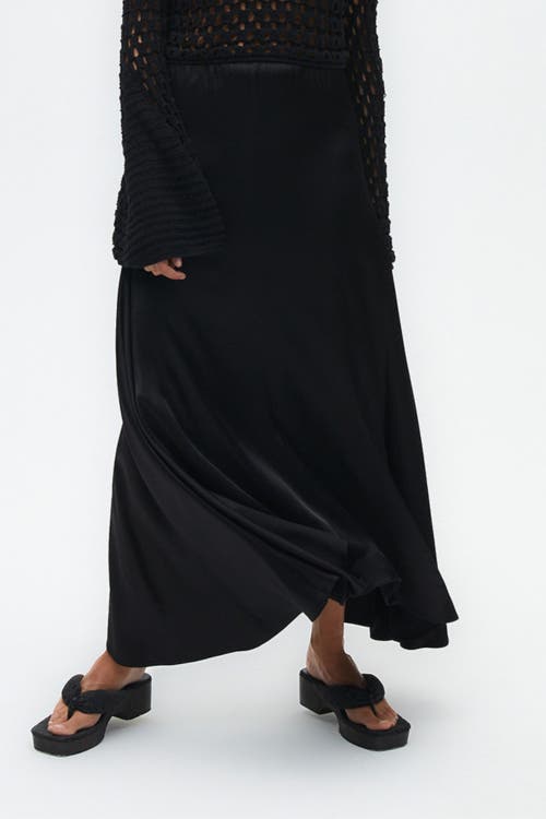 Nocturne Asymmetrical Long Skirt in Black at Nordstrom