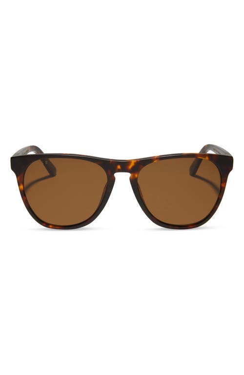 Diff Darren 55mm Polarized Square Sunglasses In Matte Rich Tort/brown