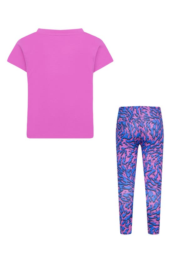 Nike Kids' Just Do It Logo Graphic T-shirt & Leggings Set In Playful Pink
