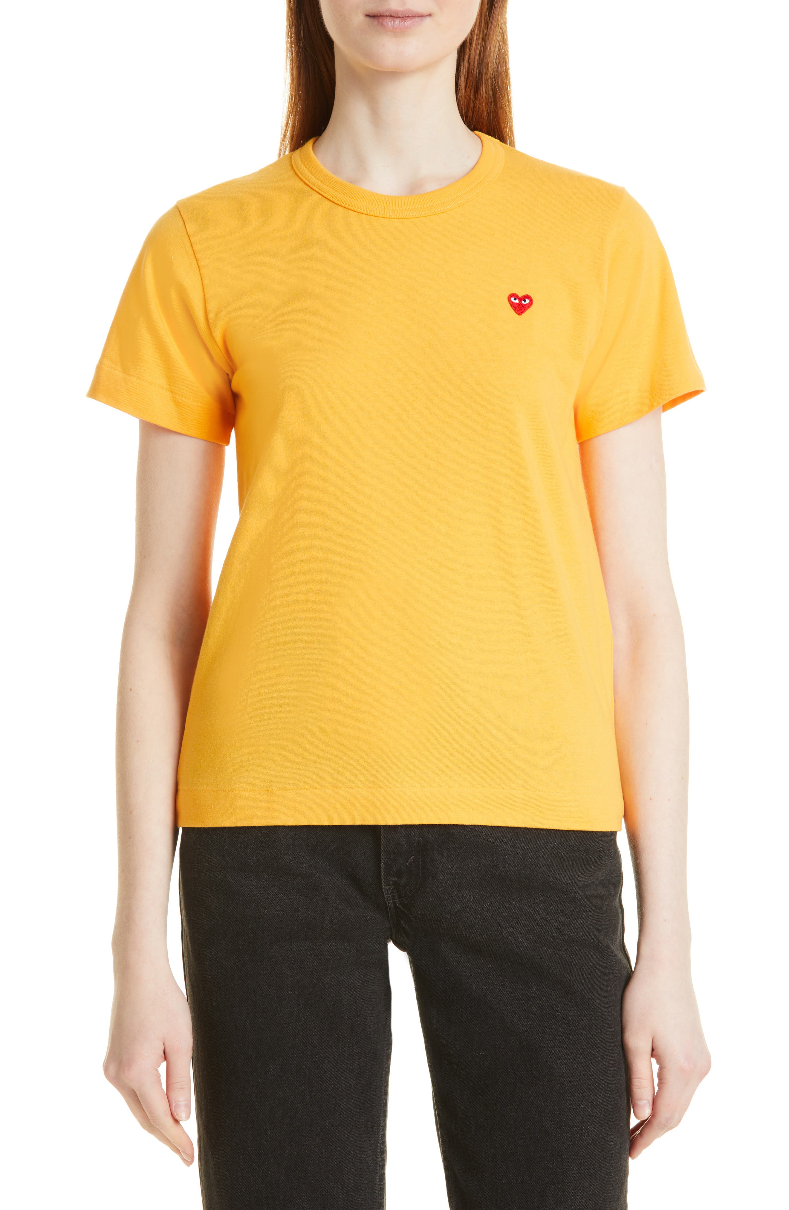 comme des garcons yellow t shirt