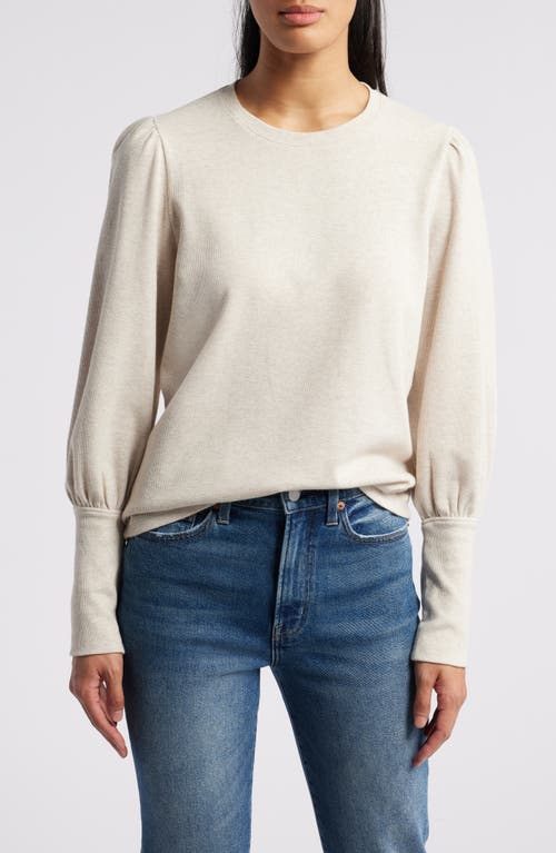 CASLONR CASLON(R) CREWNECK PUFF SLEEVE RIB TOP 