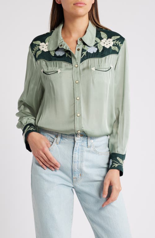 THE GREAT. The Western Heritage Shirt in Dried Sage 