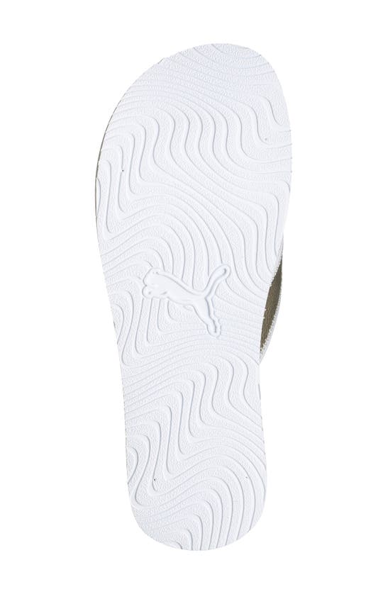 Shop Puma Sandy Flip Flop In  White- Gold-white