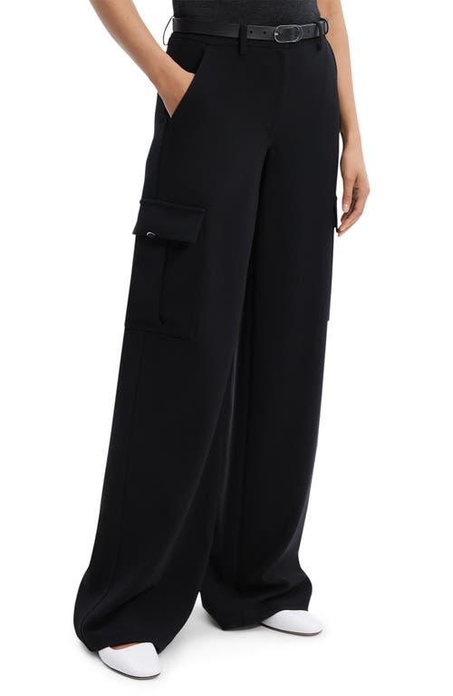 Shop Theory Admir Wide Leg Cargo Pants In Black