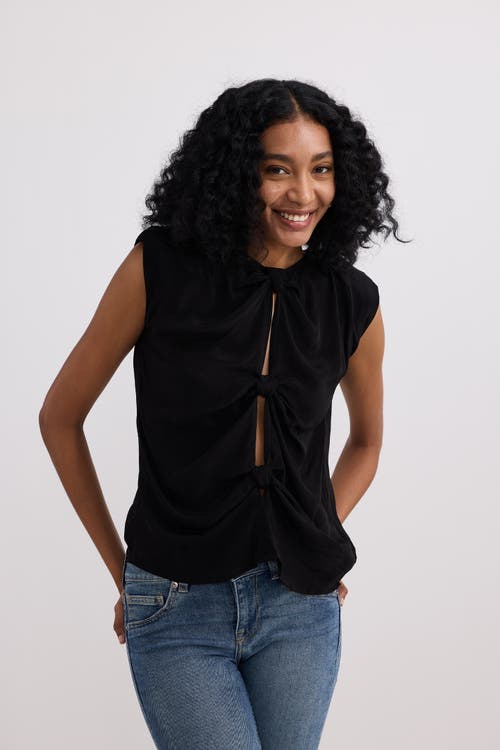 Shop Reistor The Knot-so-basic Top In Black