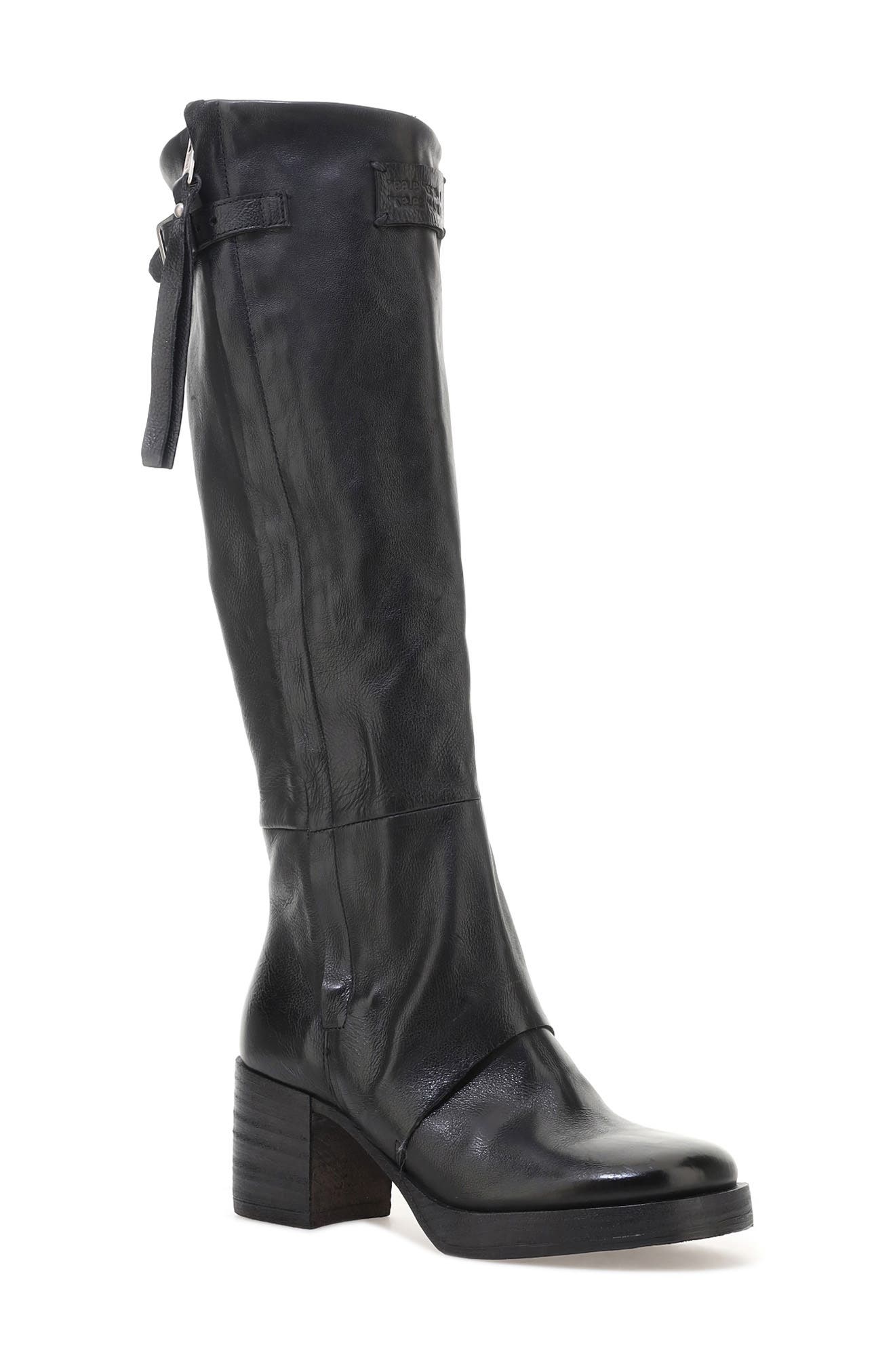 A.S.98 Pompey Knee High Boot in Black 