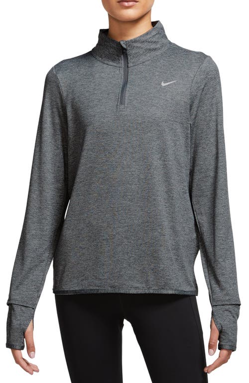 Nike Dri-fit Swift Element Uv Quarter Zip Running Pullover In Gray