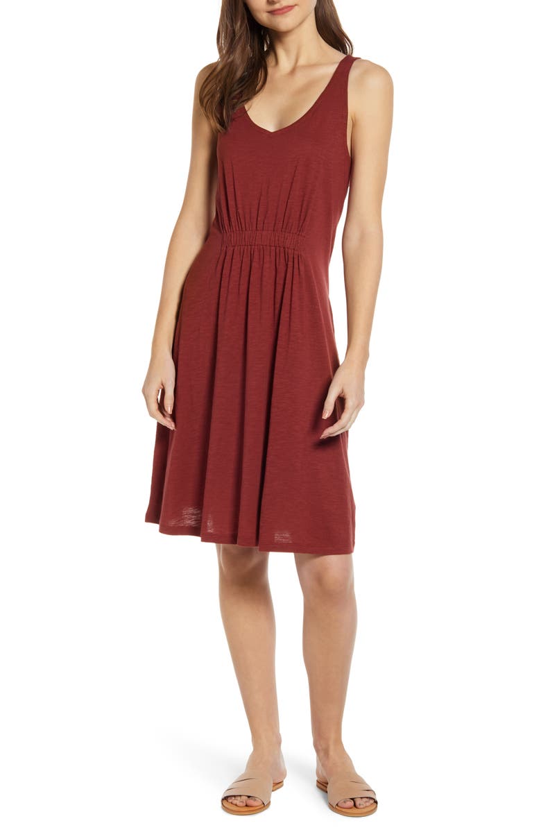 Sleeveless Knit Dress, Main, color, BURGUNDY RUSSET
