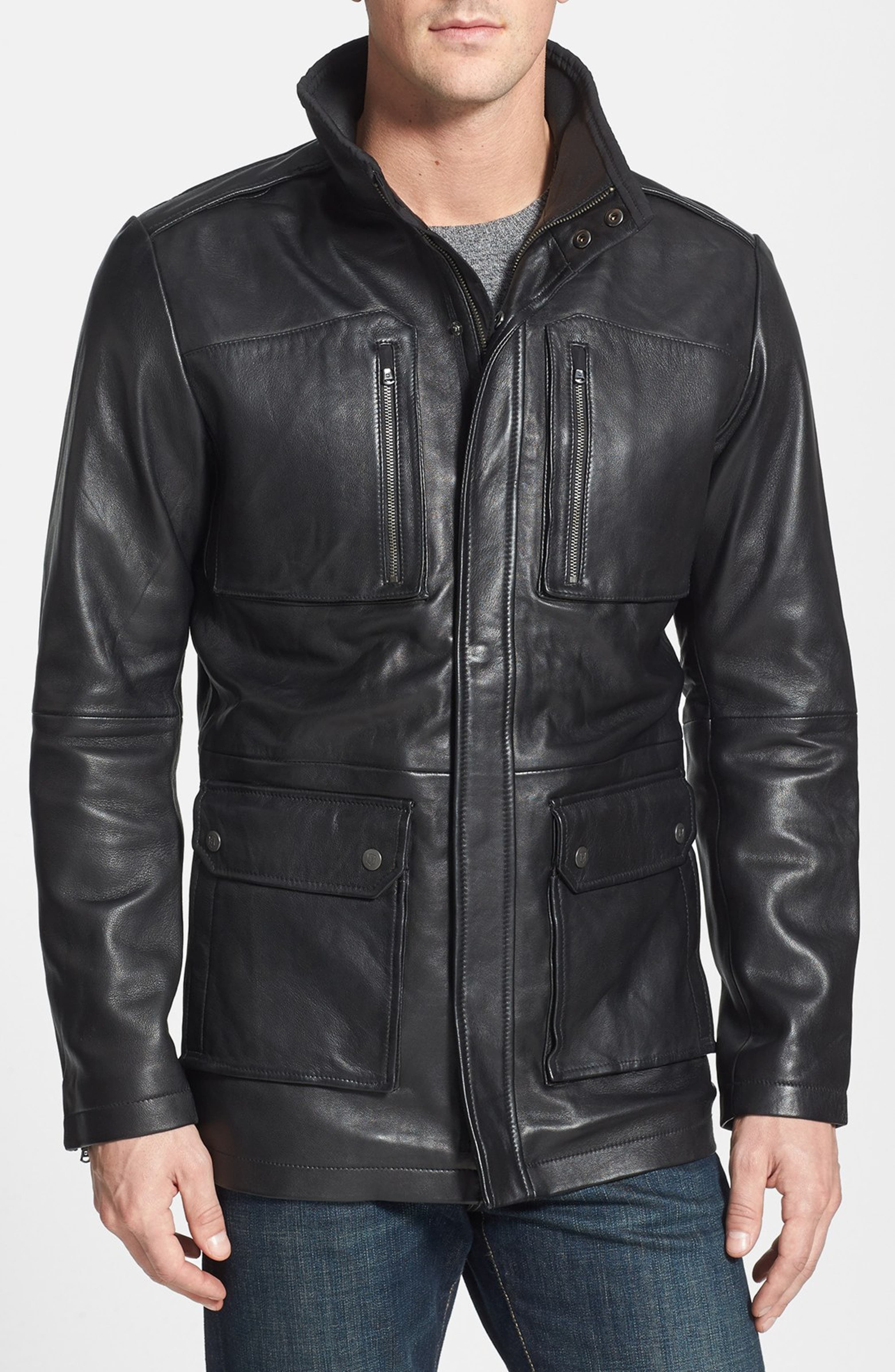 Victorinox Swiss Army® 'Explorer' Leather Jacket | Nordstrom