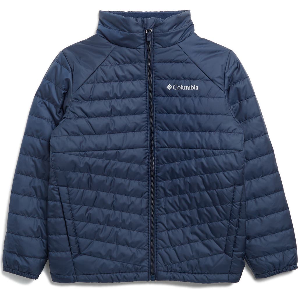 Columbia Kids' Hunter Cove Fleece Lined Puffer Jacket In Collegiate Navy