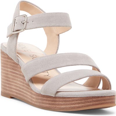 Sole Society Charvi Platform Wedge Sandal, Grey