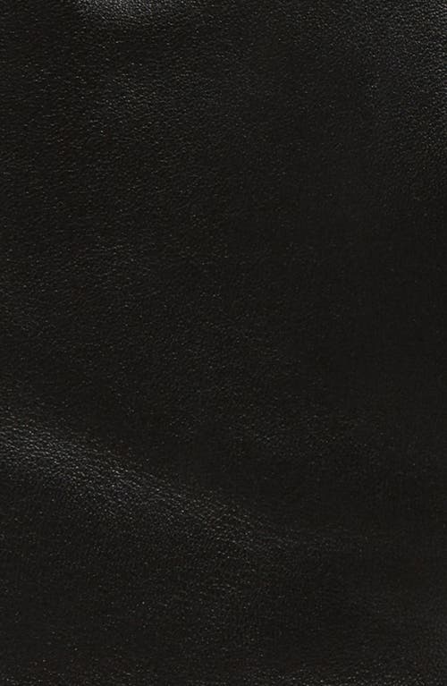 Saint Laurent Cassandre Logo Cashmere Lined Leather Gloves In Black/gold