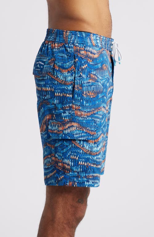 Shop Tommy Bahama Baja Monte Rio Abstract Print Board Shorts In Kingdom Blue