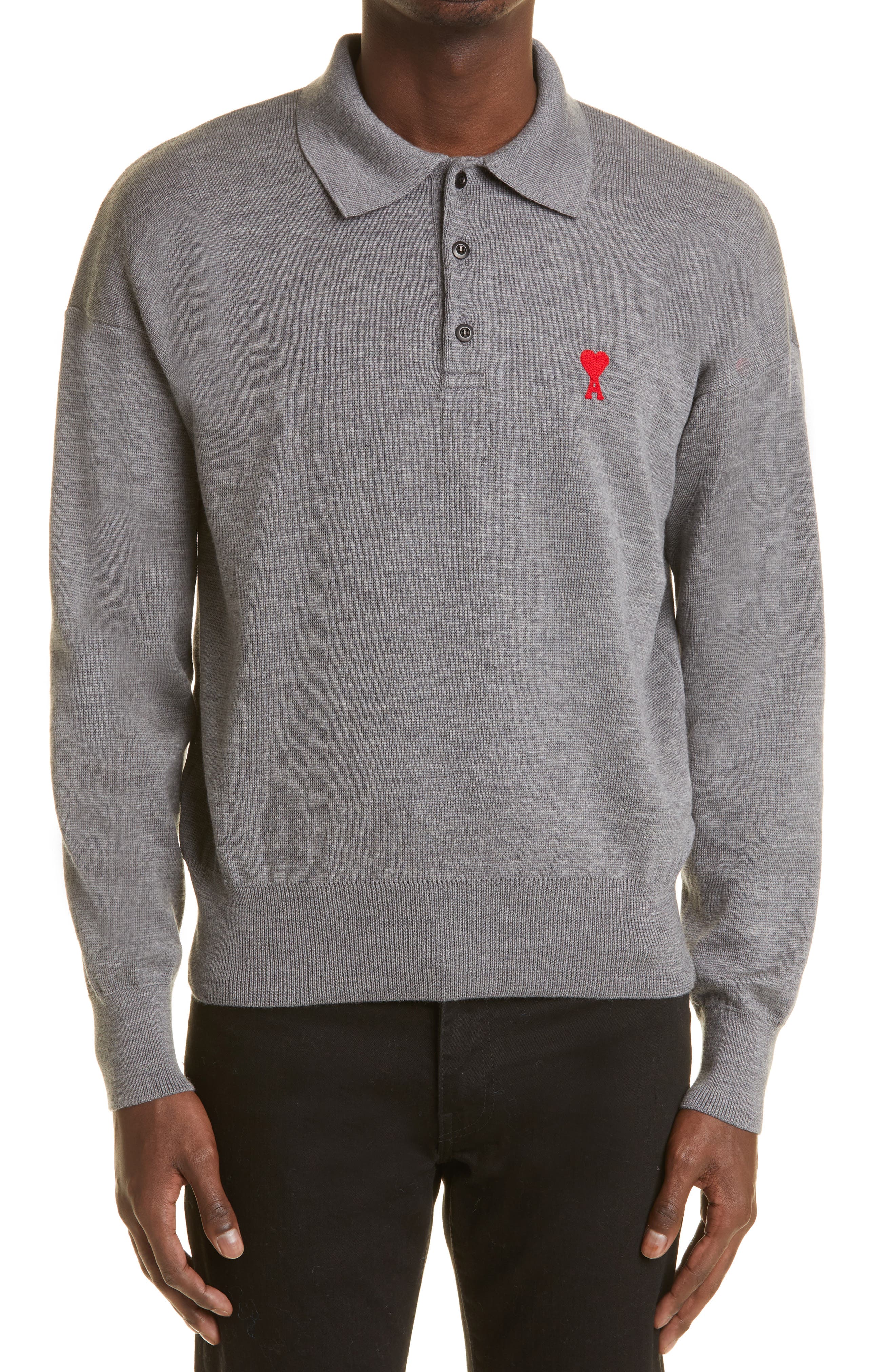 ami long sleeve polo