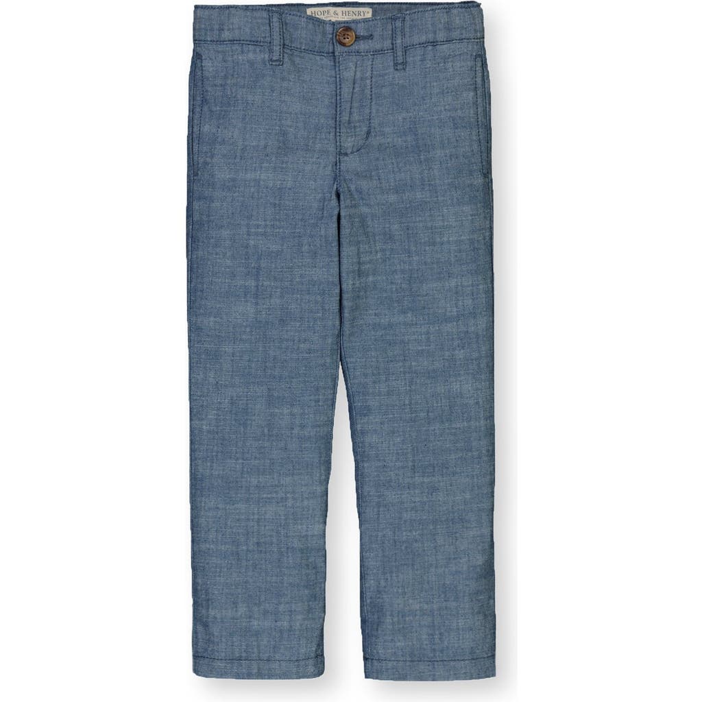 Hope & Henry Boys' Chambray Suit Pant, Infant In Blue Chambray