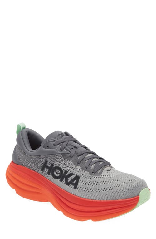 Shop Hoka Bondi 8 Running Shoe In Castlerock/flame