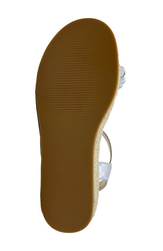 Shop Yosi Samra Kids' Miss April Ankle Strap Espadrille Platform Wedge Sandal In Silver Iridescent