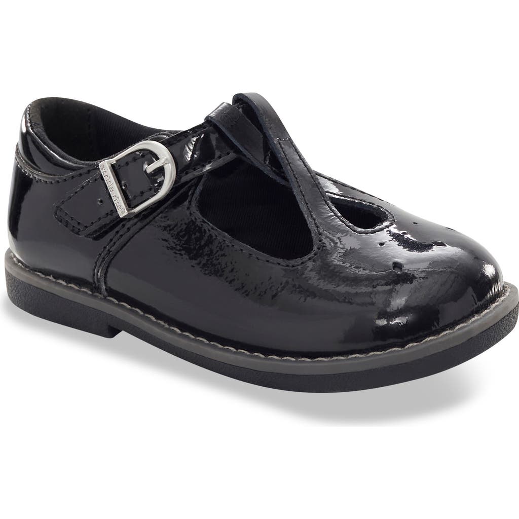 Stride Rite Kids' Susie T-strap Flat In Black Patent