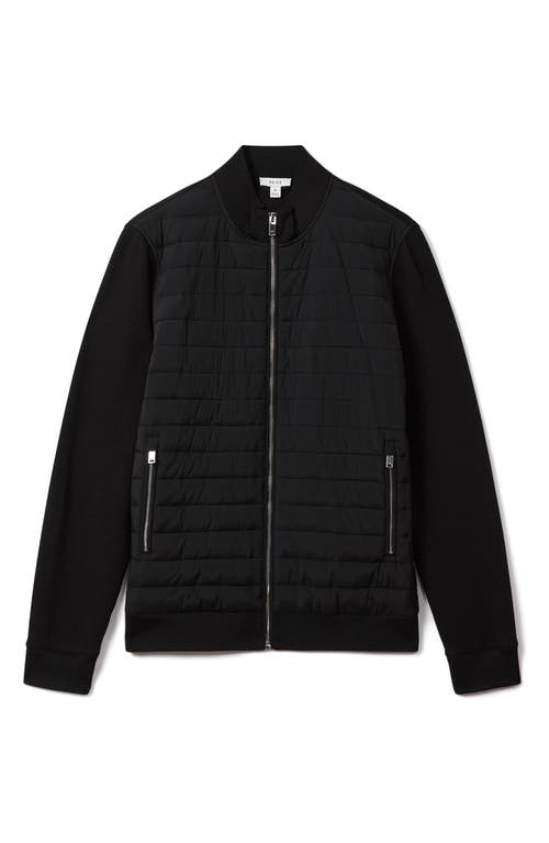 Shop Reiss Flintoff Quilted Hybrid Jacket In Black