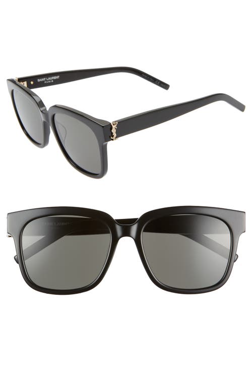 Saint Laurent 54mm Square Sunglasses in Black/Grey at Nordstrom