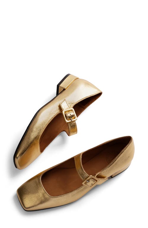 Penelope Chilvers Low Mary Jane Flats In Gold