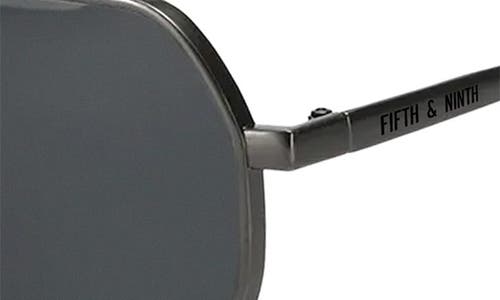 Fifth & Ninth Nola 58mm Polarized Aviator Sunglasses In Black/black