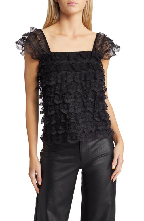 Amy Lynn Tiered Lace Top in Black