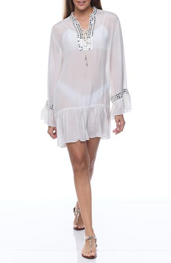 Ranee's Ranees Embellished Long Sleeve Tunic In White