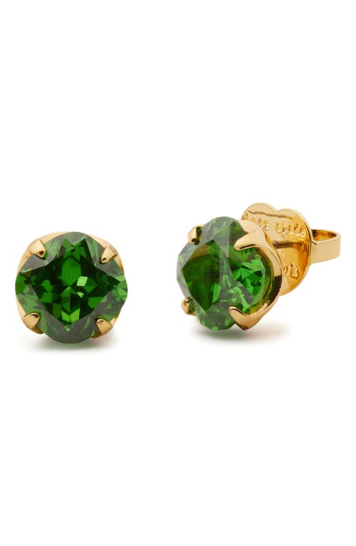 Shop Kate Spade New York Round Stud Earrings In Green/gold