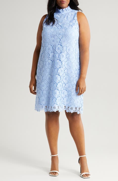 Buy Lastinch Women's Plus Size Knee Length Blue Freestyle Dress (Free Size)  at