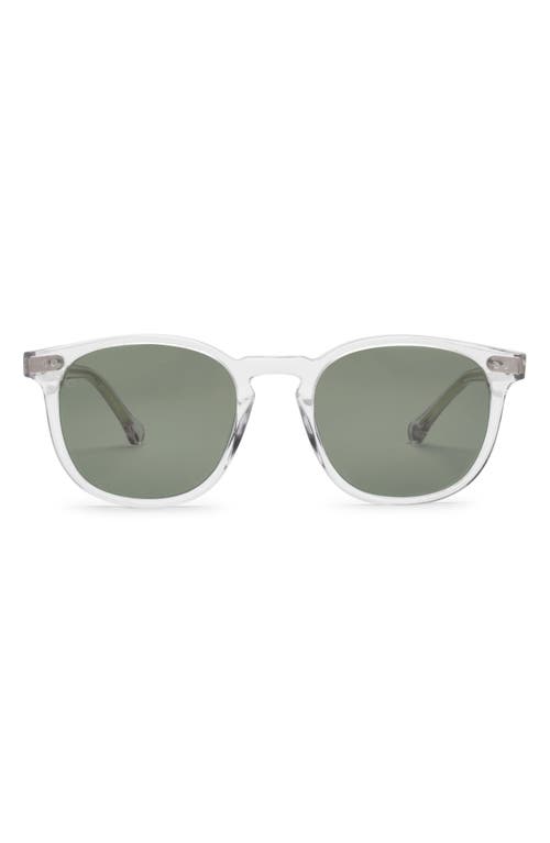 Oak 48mm Polarized Round Sunglasses in Crystal/Grey Polar