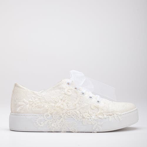 Forever & Always Shoes Elise Lace Bridal Sneakers In Multi