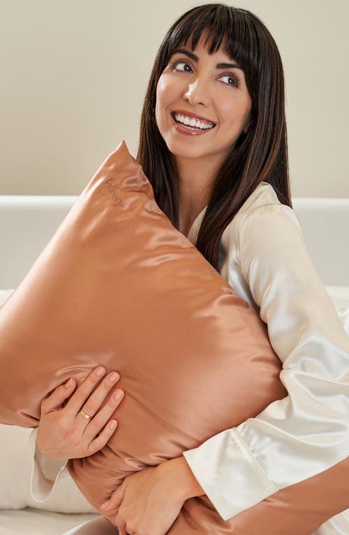 Blissy Mulberry Silk Pillowcase In Cinnamon